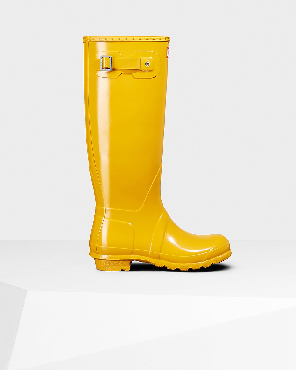 Hunter Original Gloss Tall Rain Boots - Sale Clearance Womens Yellow - HWXNIV096